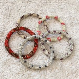 Set of 5 Nepal Bead Bracelets NEW